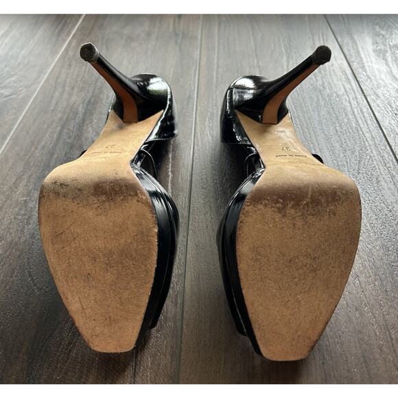 Jimmy Choo Patent Mary Jane Leather Peep Toe Stiletto Black Heels EU 37 - Picture 9 of 13